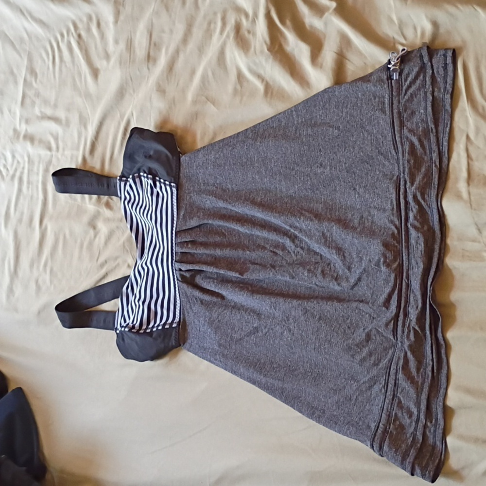 Striped Black and Gray Women's Top